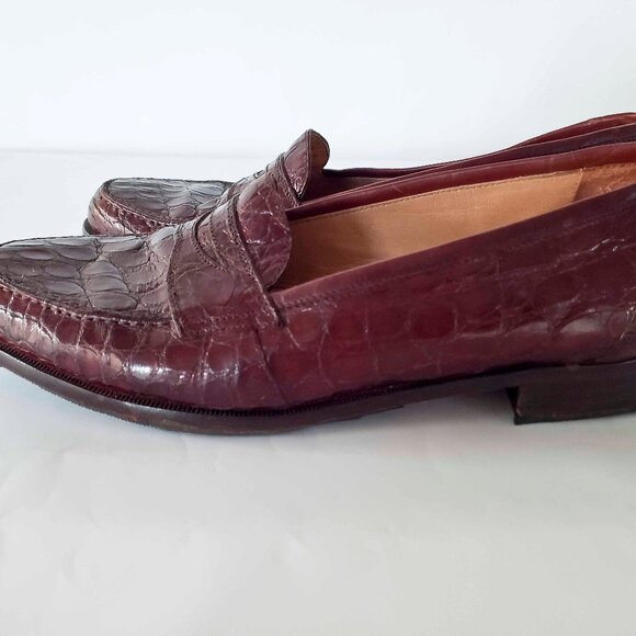 Marco Evani Men\'s Brown Crocodile Loafers 8.5 main image 6